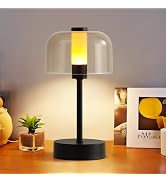 AIHYING Black Rechargeable Cordless Table Lamp,Portable Modern LED Night Light,Battery Operated L...