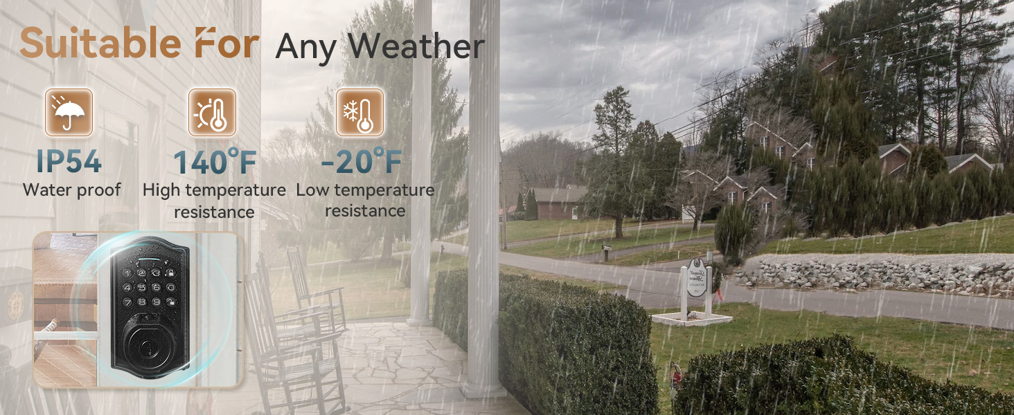 keyless entry door lock with handle