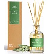 BITSOTA Natural Reed Diffuser Set, Sea Salt & Sage 3.52 oz (100ml) Scented Diffuser with Sticks H...