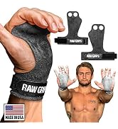 JerkFit RAW Grips 2 Finger Leather Hand Grips for Weightlifting, Calisthenics, Pull Ups, WODs, Gy...