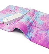 ZXU Pink Heating Pad XL King Size - Extra Large 12” x 24” Heating Pad for Back Pain and Cramps Re...