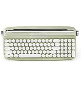 YUNZII Upgraded Wireless Keyboard, Retro Keyboard Typewriter Style with Integrated Stand, USB-C/B...