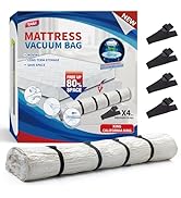 TAILI Mattress Vacuum Bag, King/Califonia King Mattress Vacuum Storage Bag with 4 Straps, Sealabl...