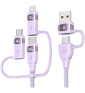 100W USB C Multi Charging Cable, USAMS 4FT 5-in-1 5A Fast Sync Charger Adapter Nylon Braided Type...