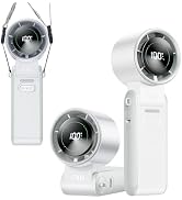 KIMMOO 3-in-1 Portable Handheld Turbo Fan-100 Speeds, 10800 RPM, 12Hrs Cooling, Digital Display, ...
