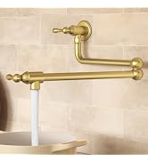 KES Brushed Gold Pot Filler Faucet with Heat-Resistant Cartridge, 26'' No Lead Vintage Pot Filler...
