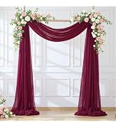 Wedding Arch Draping Fabric Backdrop 1 Panel 30" x 19Ft Burgundy Drapes Curtains for Wedding Rece...
