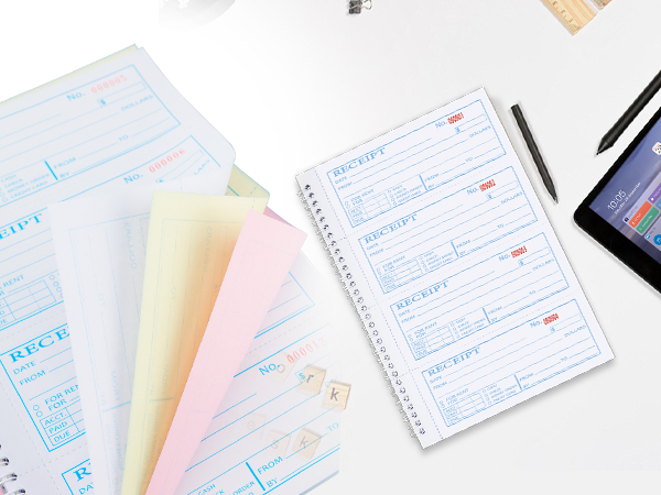 receipt book with carbon copies