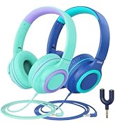 iClever 2Pack Kids Headphones with Sharing Splitter - 94dB Safe Volume Limited - HS22 Wired Headp...