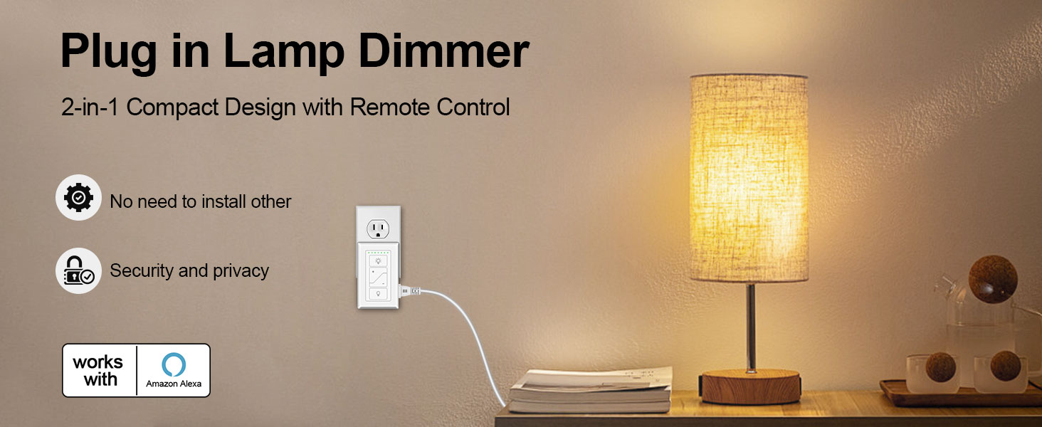 Plug in lamp dimmer