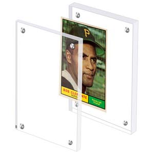 clear frame can display 2 cards back to back
