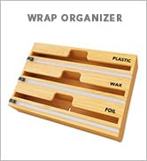 SpaceAid WrapNeat 3 in 1 Wrap Organizer with Cutter and Labels, Plastic Wrap, Aluminum Foil and W...