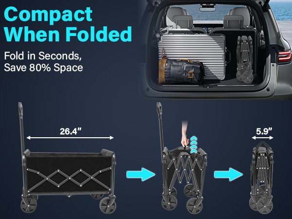 collapsible wagon,foldable wagon,outdoor wagon,family grocery wagon,easy storage&space saving wagon