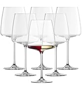 ZWIESEL GLAS Sensa Burgundy Red Wine Glass (Set of 6), Wine Glasses for Red and White Wine, Dishw...