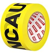 SWRT 1 Roll Premium Yellow Caution Tape, 3 Inch x 330FT Bright Hazard Tape with Bold Black Text f...