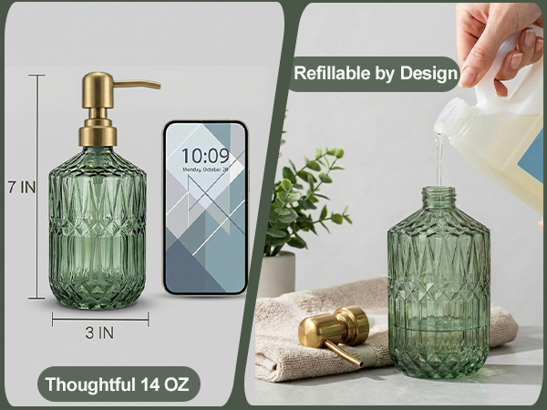 green soap dispenser