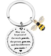 PLwelth Bee Keychain for Women Men Cute Bee Keyring for Teacher Students Thank You Graduation Bir...