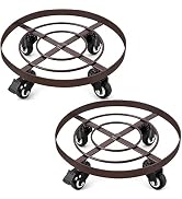AMAGABELI GARDEN & HOME 2 Pack 14" Metal Plant Caddy with Wheels Heavy Duty Iron Rolling Casters ...