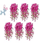 UV Resistant Hanging Artificial Morning Glory Vine Flowers for Outdoors, White Faux Flowers for O...