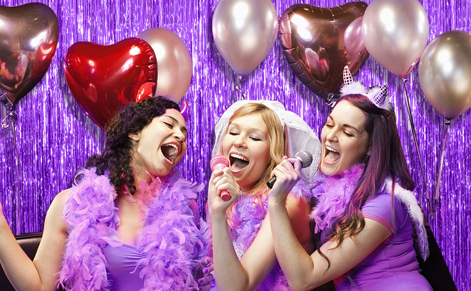 purple streamers backdrop party decorations foil fringe curtain tinsel backdrop birthday decoration