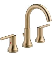 Delta Faucet Trinsic Widespread Bathroom Faucet 3 Hole, Gold Bathroom Faucet, Diamond Seal Techno...
