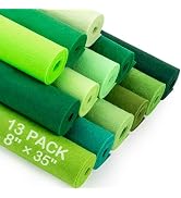 MITINU 13 Stiff Felt Sheets, 8" x 35", 1.2mm Thick – Green Collection: 13 Curated Green Shades, N...