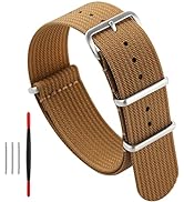 TACTICAL FROG Nylon Watch Band 18mm 20mm 22mm, One-Piece Waterproof Military Watch Straps Replace...