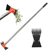 CKLT 2-in-1 Garden Hoe and Weed Puller Rake, 60 Inch Adjustable Long Handle Weeding Tool Heavy Du...