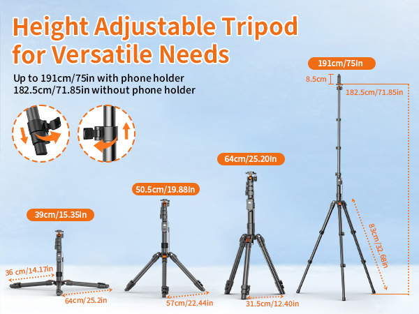 Height Adjustable Tripod for Versatile Needs
