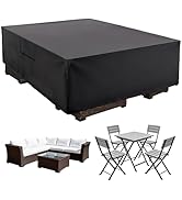 DUMOS Patio Furniture Cover, Rectangular Heavy Duty 600D Waterproof & UV Resistant Outdoor Covers...