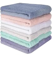 INFICRIME 6 Pack 100% Cotton Wash Cloth, 13x13 Inch Highly Absorbent and Soft Feel Fingertip Towe...
