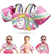 Vvinca Separable Toddler Swim Vest Fit 22-66 Lbs(1-6 Years)|2025 Newest 3 in 1 Pool Float & Arm B...