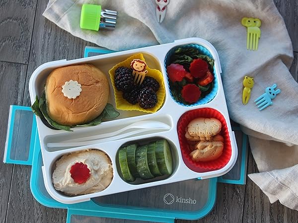 kinsho bento box lunch boxes for kids toddlers school