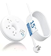i-Donut Extension Cord 15FT, NTONPOWER Long Extension Cord with 3 USB Ports(1 USB C), 3 Outlets, ...