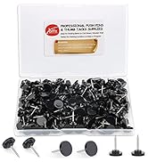 Black Push Pins 200-count Flat Thumb Tacks Steel Point and Dark Plastic Head Thumbtacks for Cork ...