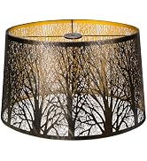 Metal Lamp Shade, Large Lampshade for Table Floor Lamps, (12×8)'' Top×(14×10.5)'' Bottom×8.5" Hei...
