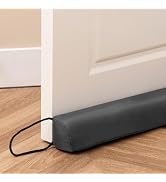 Sunolga 36 Inches Waterproof Door Draft Stopper Filled with Glass Beads & Cotton, Removable Machi...