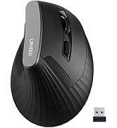 Uineer Vertical Mouse, 2.4GHz Ergonomic Wireless Mouse, Adjustable DPI (800-2400), 6 Buttons, Bat...