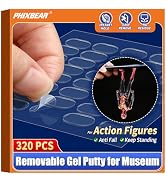 PHIXBEAR 320 Pcs Removable Gel Glue Putty for Museum Action Figures, Clear Earthquake Putty Adhes...
