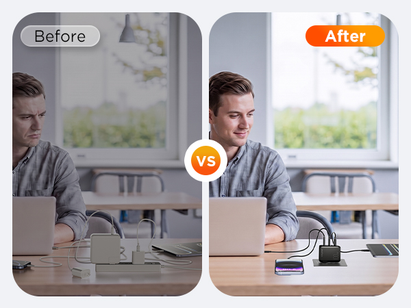 wegear 100W USB C Charger Block, 3-Port Foldable Slim GaN Wall Charger, Fast Laptop Charger