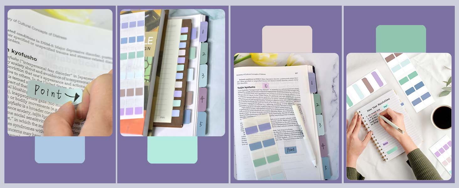 Colored Index Tab Large Book Sticky Tabs Repositionable Page Tabs Flags Page Markers Labels