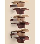 Taozun Cowboy Hat Rack - for Hat Holder Hat Organizer- 6 Pieces Hat Storage for wall with Wooden ...