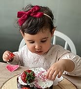 Cherssy Baby Girl 4" Velvet Hair Bows and Headbands, 10pcs Nylon Hairbands Elastic Hair Accessori...
