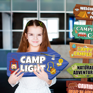 camping party directional signs
