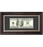 AUEAR, Dollar Bill Frame with Black Mat or 4x9 Business License Holder Without Mat, Easel Stand/W...