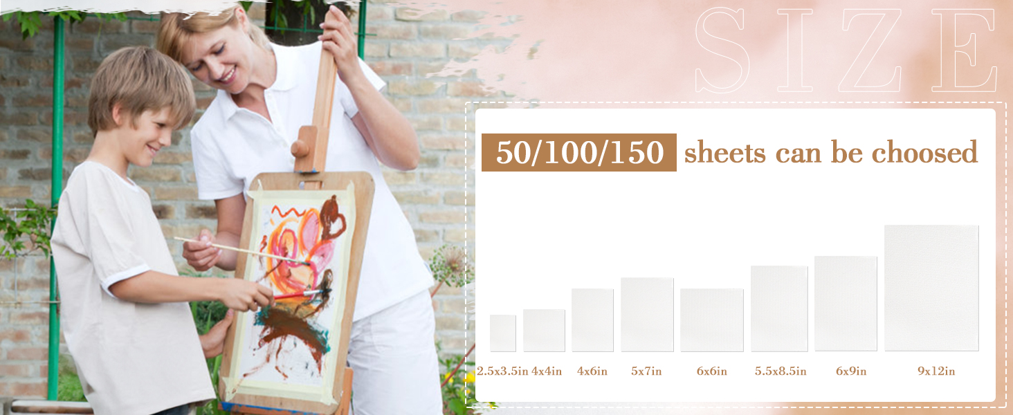 each size and package of high-quality140lb watercolor paper pad perfect for all your painting needs