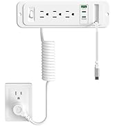 Drawer Outlet with 20W Retractable USB C Cable, HEZI Furniture Recessed Power Strip Plug in 4 USB...