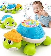 Musical Light-Up Crawling Turtle Set - Montessori Toys for 1 Year Old, Baby Einstein Aquarium-Ins...