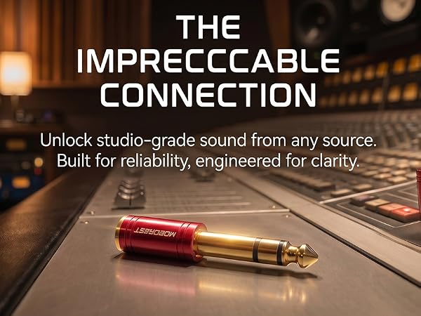 3.5mm to 1/4 (6.35mm) Adapter, 1/8 Inch to 1/4 Inch Stereo Headphone Adapter,