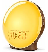 JALL Full-Screen Wake Up Light Sunrise Alarm Clocks for Bedrooms, White Noise Machine for Heavy S...